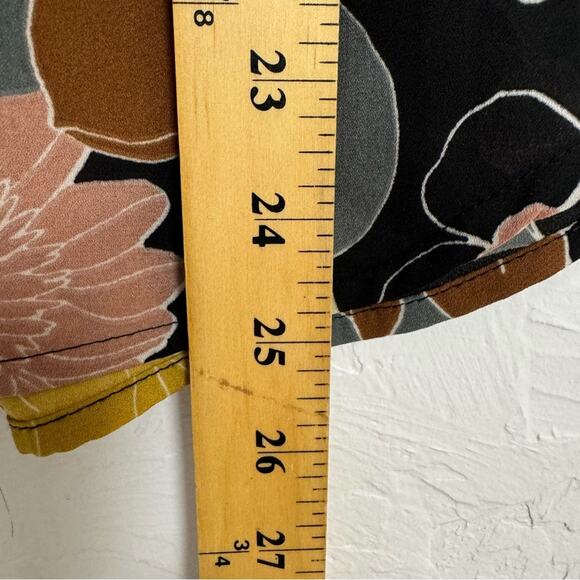 Daniel Rainn DR2 Black Yellow Orange Floral Blouse Women’s S Fall Retro 70s Dark - Picture 5 of 9